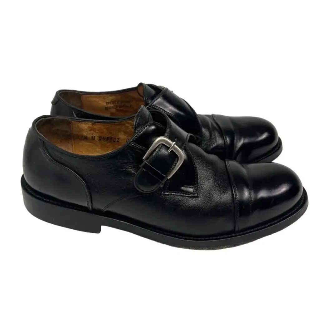Casual Fridays Shoes Men's Size 11.5 M Black Leather Single Strap Monk Cap Toe